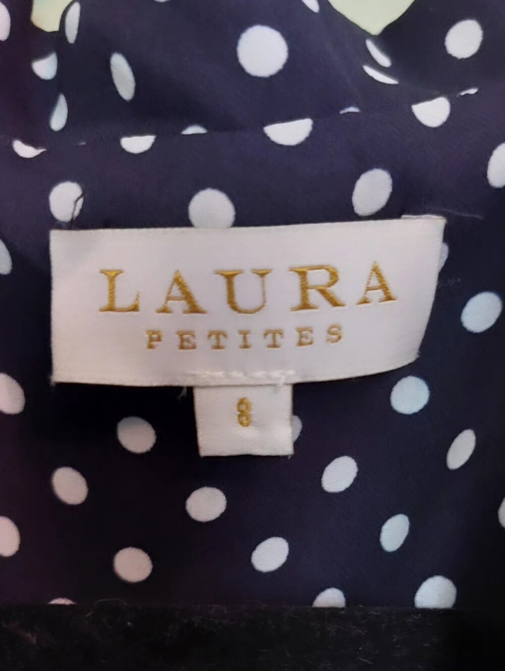 Navy and White Polka Dot Midi Dress / Robe Laura Bleu Avec Pois Style RETRO💖 - Picture 4 of 4